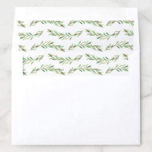 Christmas Greenery Envelope Liners, Green and Red Liner