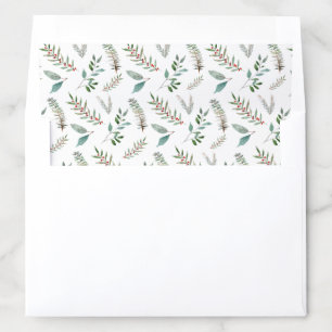 Christmas Greenery Envelope Liners, Red and Green Liner