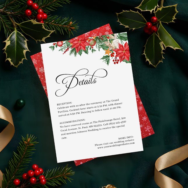 Christmas Greenery Foliage Elegant Wedding Details Enclosure Card (Creator Uploaded)