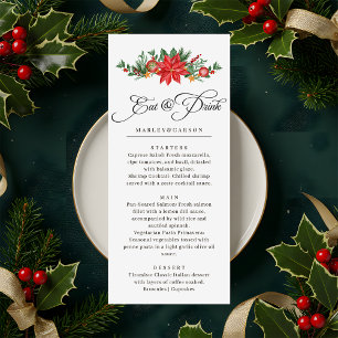 Christmas Greenery Foliage Elegant Wedding Menu