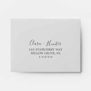 Christmas Greenery   Gray Self-Addressed RSVP Envelope