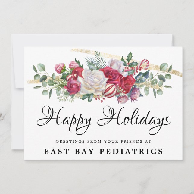 Christmas Greenery Holiday Greetings Postcard (Front)