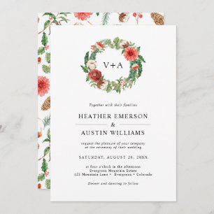 Christmas Greenery Holiday Wedding Invitation