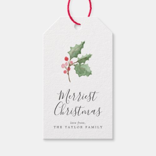 Christmas Greenery Merriest Christmas Gift Tags