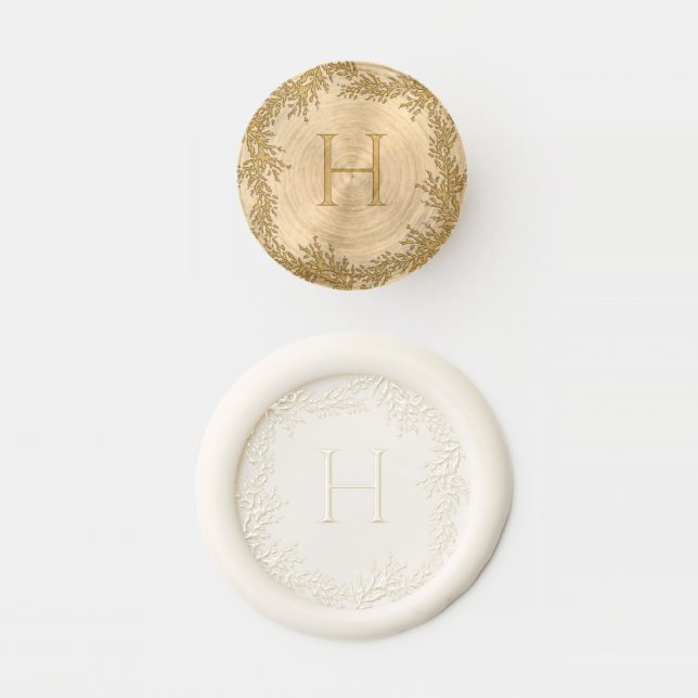Christmas Greenery Monogram Wax Seal Stamp (Stamped)