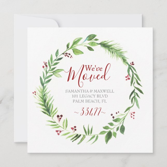 Christmas Greenery Moving Announcement (Front)