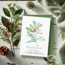 Christmas Greenery Moving Announcement Insert Card