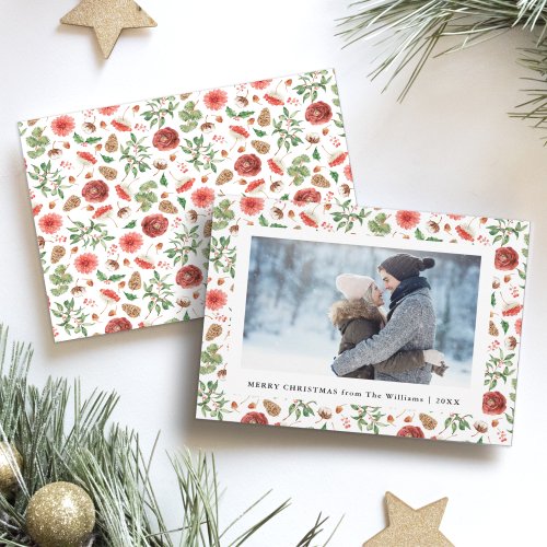 Christmas Greenery Photo Holiday Card