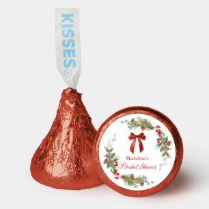 Christmas Greenery Red Bow Bridal Shower  Hershey®'s Kisses®