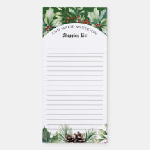 Christmas Greenery Shopping Notepad 
