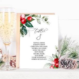 Christmas Greenery Table Number 8 Seating Chart