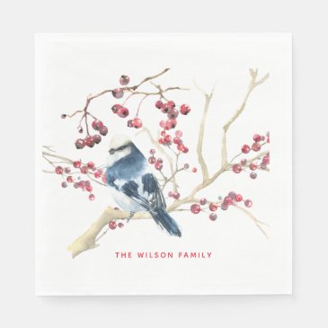 Christmas Greenery w Bird - Personalized Holiday