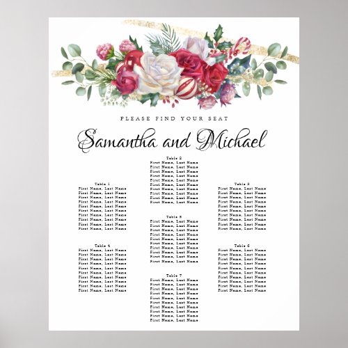 Christmas Greenery Wedding 7_Table Seating Chart