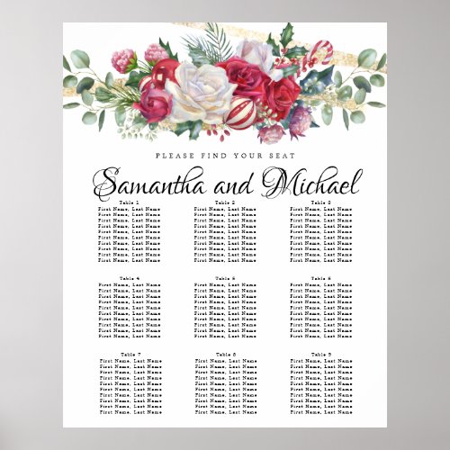 Christmas Greenery Wedding 9_Table Seating Chart