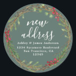 Christmas Greenery We've Moved New Address label<br><div class="desc">Christmas greenery we've moved moving announcement return address labels: let your friends and family know about your new address with these chic, modern and simple return address labels. Simply add your names and address in white elegant script calligraphy and stylish typography on a green background with a stylish touch of...</div>