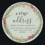 Christmas Greenery We've Moved New Address label<br><div class="desc">Christmas greenery we've moved moving announcement return address labels: let your friends and family know about your new address with these chic, modern and simple return address labels. Simply add your names and address in offblack elegant script calligraphy and stylish typography on a pastel green background with a stylish touch...</div>