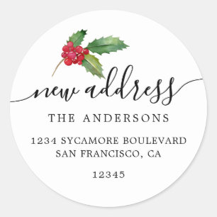 Christmas Greenery We've Moved New Address label