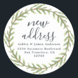 Christmas Greenery We've Moved New Address label<br><div class="desc">Christmas greenery we've moved moving announcement return address labels: let your friends and family know about your new address with these chic, modern and simple return address labels. Simply add your names and address in offblack elegant script calligraphy and modern typography on a white background with a stylish touch of...</div>