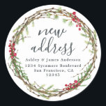 Christmas Greenery We've Moved New Address label<br><div class="desc">Christmas greenery we've moved moving announcement return address labels: let your friends and family know about your new address with these chic, modern and simple return address labels. Simply add your names and address in off-black elegant script calligraphy and stylish typography on a white background with a stylish touch of...</div>