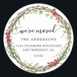 Christmas Greenery We've Moved New Address label<br><div class="desc">Christmas greenery we've moved moving announcement return address labels: let your friends and family know about your new address with these chic, modern and simple return address labels. Simply add your names and address in off-black elegant script calligraphy and stylish typography on a white background with a stylish touch of...</div>