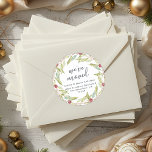 Christmas Greenery We've Moved New Address label<br><div class="desc">Christmas greenery we've moved moving announcement return address labels: let your friends and family know about your new address with these chic, modern and simple return address labels. Simply add your names and address in off-black elegant script calligraphy and stylish typography on a white background with a stylish touch of...</div>
