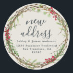 Christmas Greenery We've Moved New Address label<br><div class="desc">Christmas greenery we've moved moving announcement return address labels: let your friends and family know about your new address with these chic, modern and simple return address labels. Simply add your names and address in offblack elegant script calligraphy and stylish typography on an origami gray background with a stylish touch...</div>