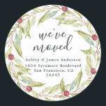 Christmas Greenery We've Moved New Address label<br><div class="desc">Christmas greenery we've moved moving announcement return address labels: let your friends and family know about your new address with these chic, modern and simple return address labels. Simply add your names and address in off-black elegant script calligraphy and stylish typography on a white background with a stylish touch of...</div>