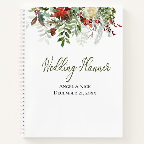 Christmas Greenery with Quote  Wedding Planner  Notebook