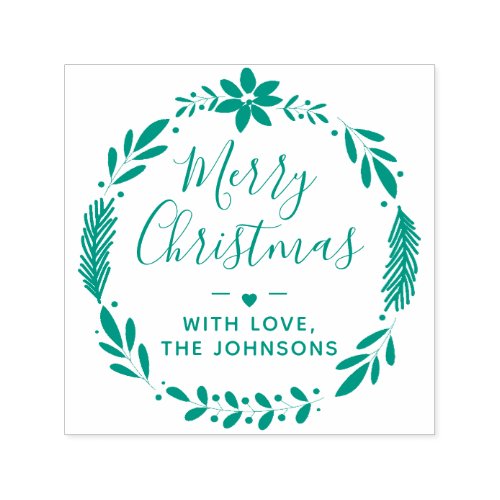 Christmas Greenery Wreath With Love Self_inking Stamp