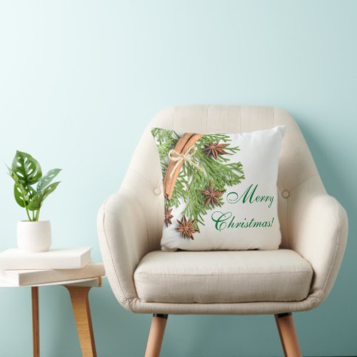 Christmas Greens and Things Throw Pillow