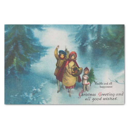 Christmas Greeting and All Good Wishes  Tissue Paper