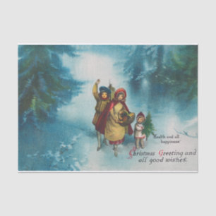 Christmas Greeting and All Good Wishes Tissue Paper