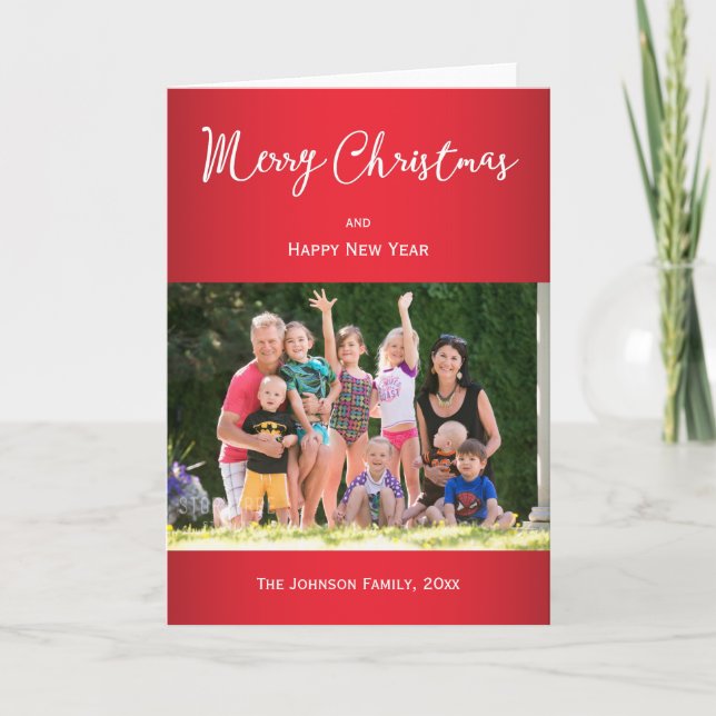 Christmas Greeting Best Wishes With Photo Holiday Card (Front)