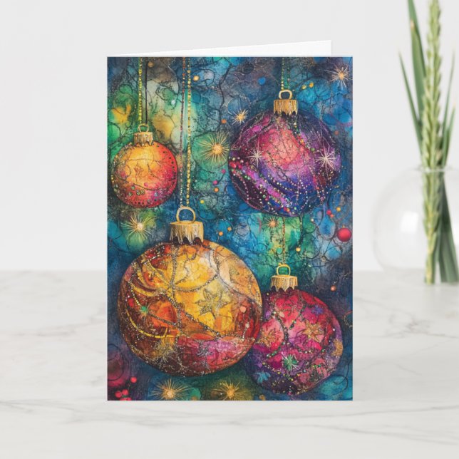 Christmas Greeting Card Baubles  (Front)