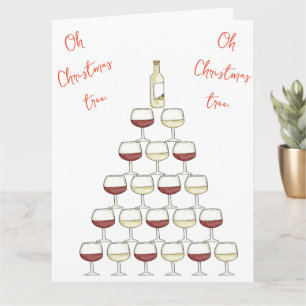 Christmas greeting card for wine drinker