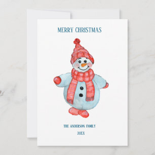 Christmas greeting card from a snowman
