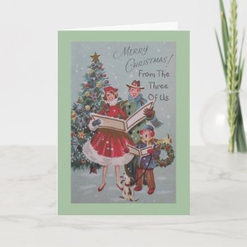 Christmas Greeting Card From The Three Of Us by SharCanMakeit at Zazzle