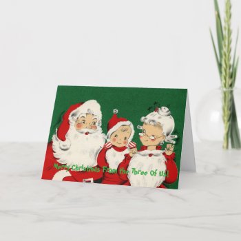 Christmas Greeting Card From The Three Of Us by SharCanMakeit at Zazzle