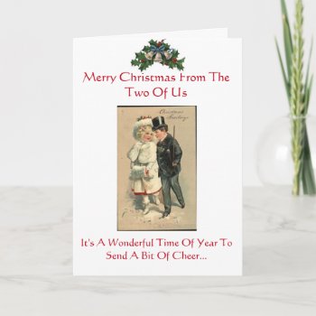 Christmas Greeting Card From The Two Of Us by SharCanMakeit at Zazzle