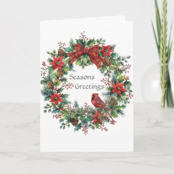 Christmas Greeting Card Holiday Red Bird by SharCanMakeit at Zazzle