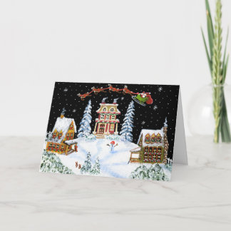 Christmas,greeting,card,Santa,reindeer,rabbit Holiday Card