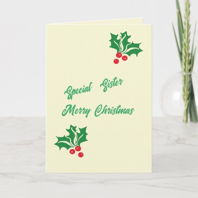 Christmas  Greeting card : Special Sister (Front)