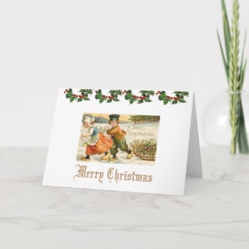 Christmas Greeting Card Vintage Dutch Child by SharCanMakeit at Zazzle