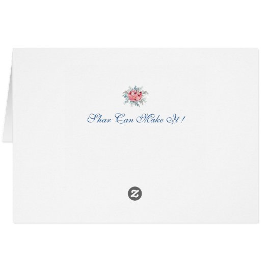 Christmas Greeting Card Vintage Rose (Back Horizontal)