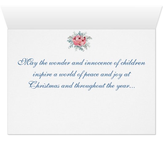 Christmas Greeting Card Vintage Rose (Inside Horizontal (Bottom))