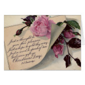 Christmas Greeting Card Vintage Rose (Front Horizontal)