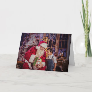 Christmas Greeting Card with Santa and Boy