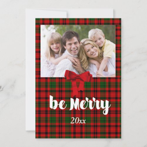 Christmas Greeting Country Red Plaid Custom Holiday Card