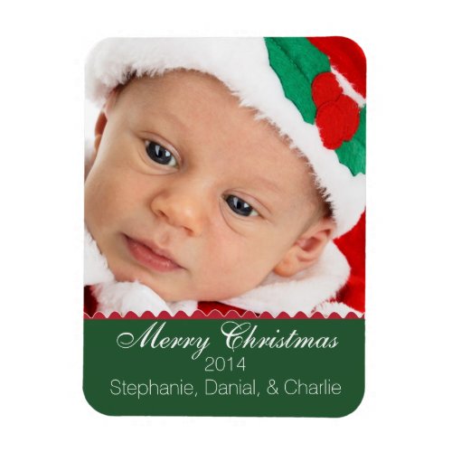 Christmas Greeting Custom Photo Magnet