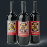 Christmas Greeting from Krampus Sign Carrying Toys Wine Label<br><div class="desc">This dark Christmas theme comes alive with this bold Christmas design featuring Krampus carrying toys with a decorated edge. This Christmas Krampus design is perfect for a gift to anyone on your holiday list from mom and dad,  to grandma and grandpa,  to all the kids. Everyone will love it.</div>